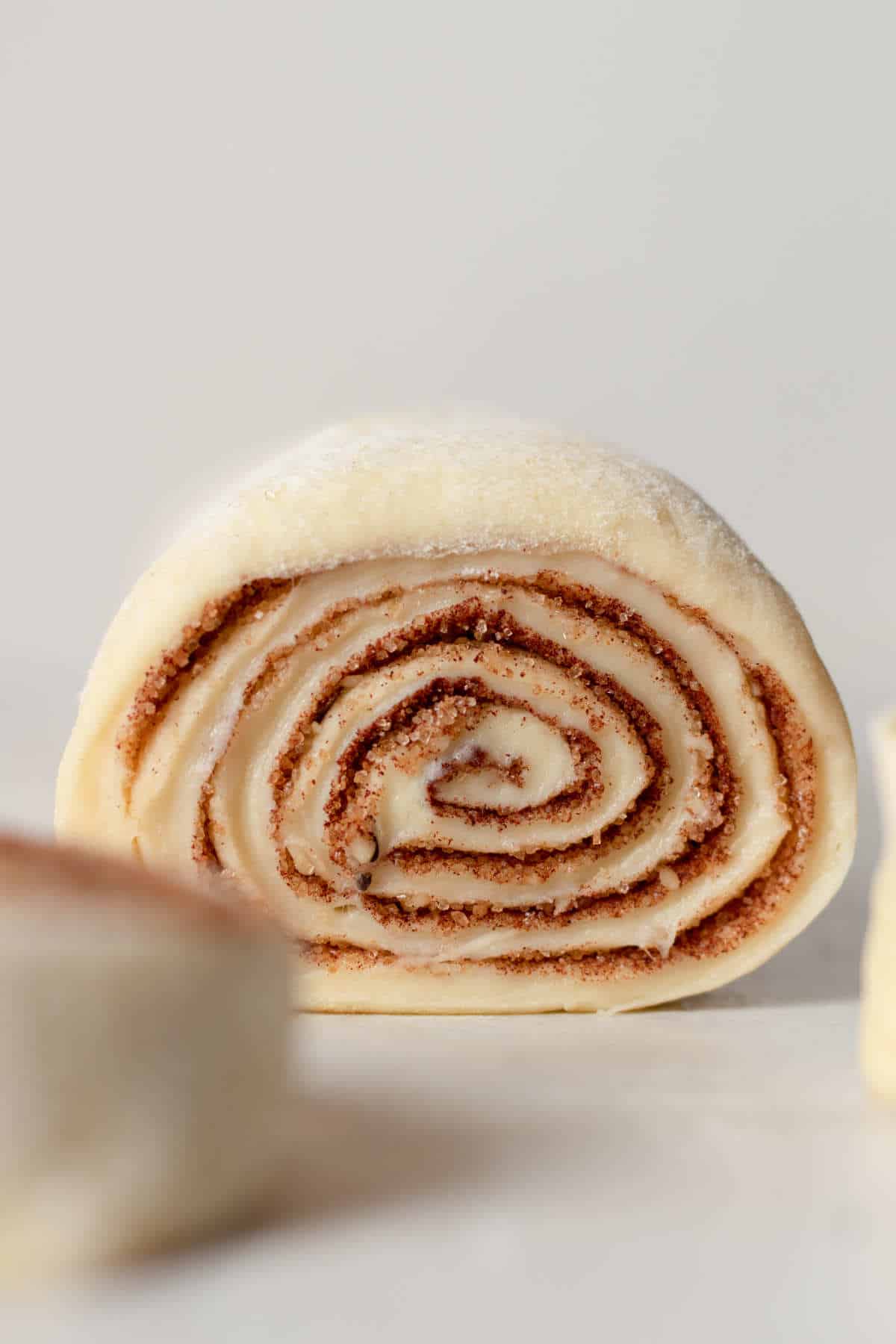 sliced sourdough cinnamon rolls dough.