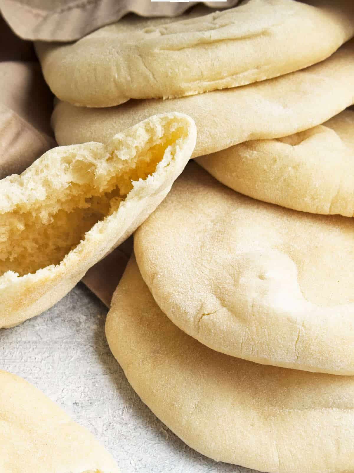 baked, puffy mini pita breads.