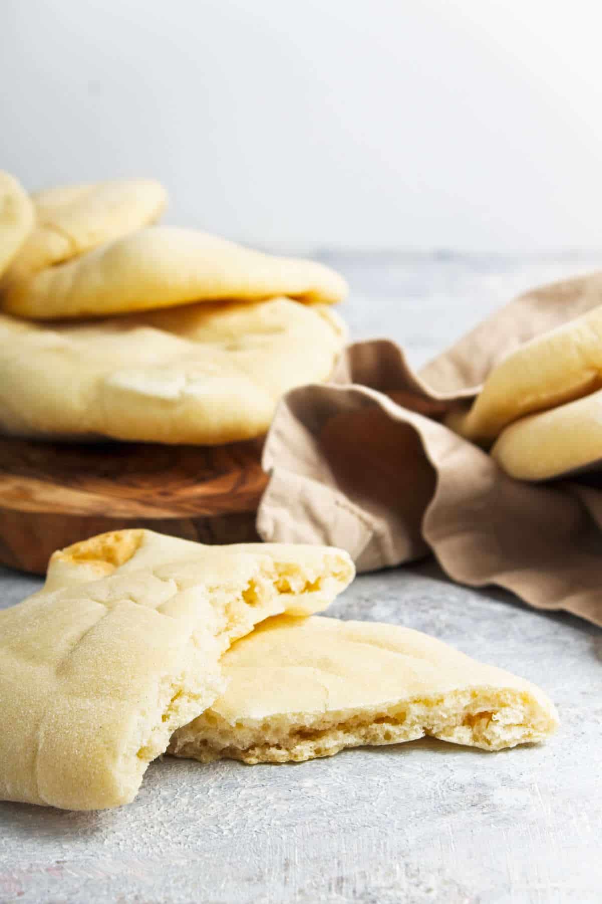 baked, puffy mini pita breads.