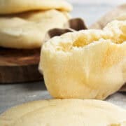 baked, puffy mini pita breads.