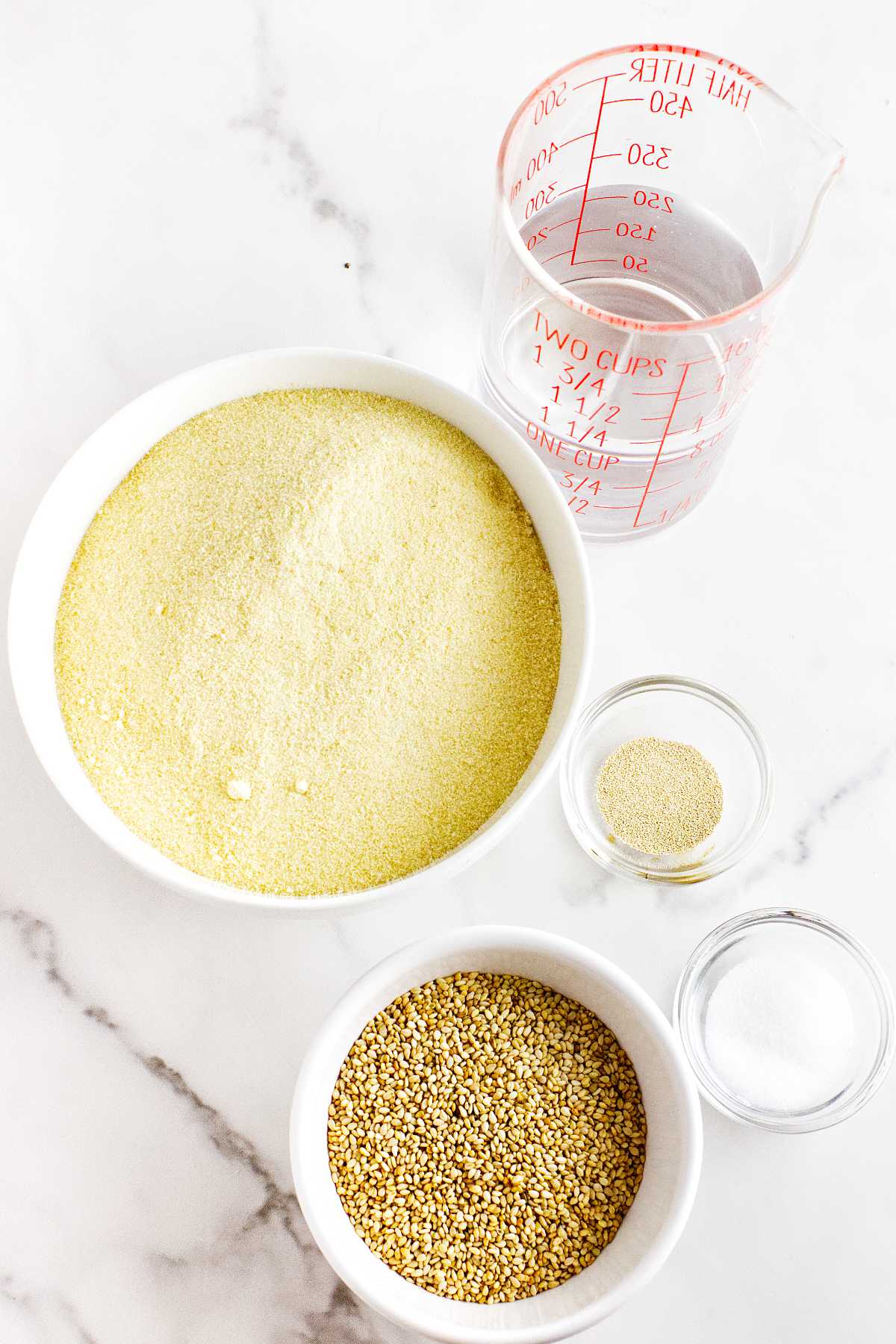 ingredients for semolina bread.