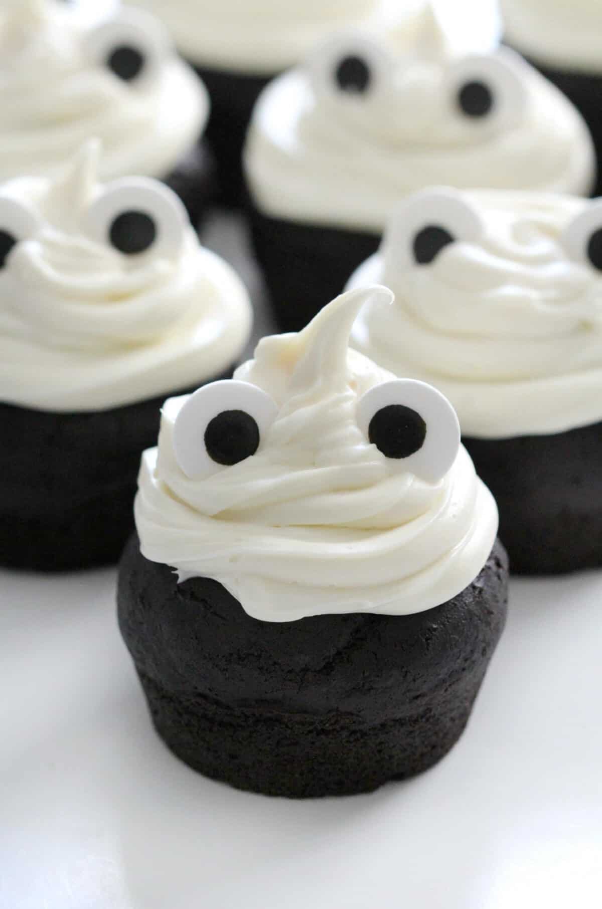 spooky halloween treats, Gluten-Free Ghost Cupcakes (Vegan, Allergy-Free).