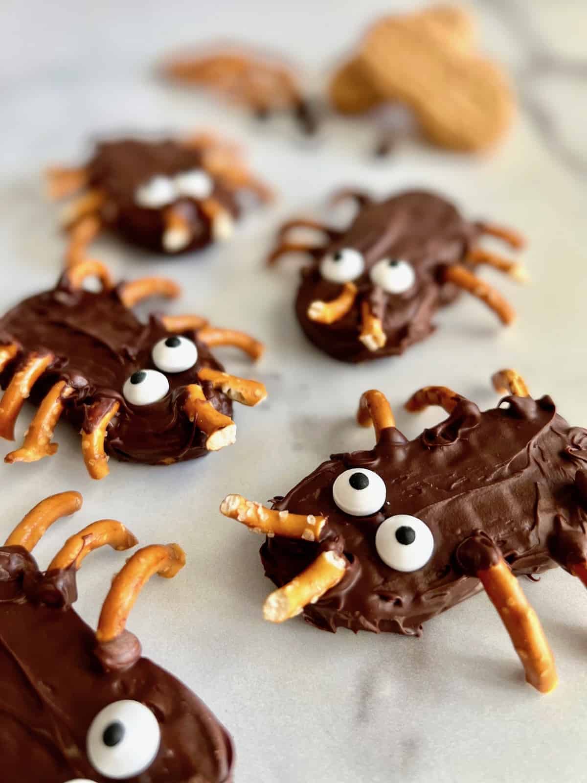 No Bake Halloween Spider Cookies.