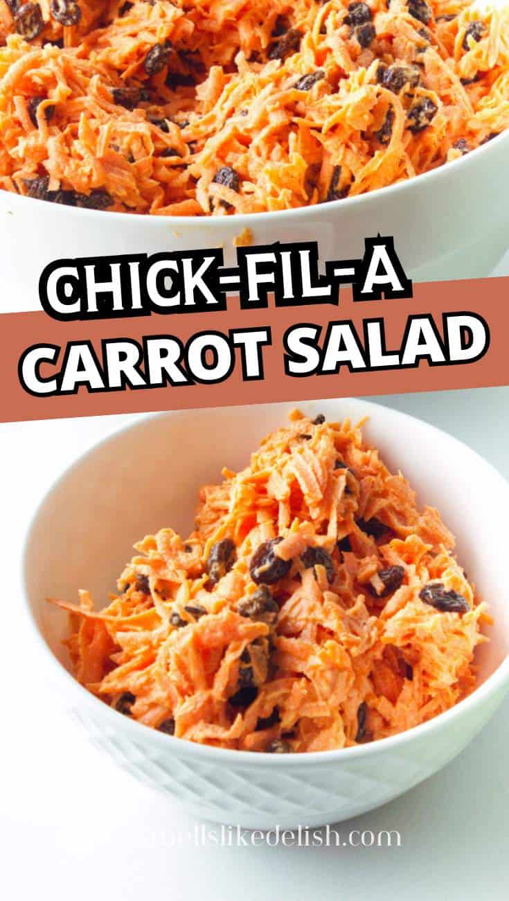 Original Chick-fil-A carrot raisin salad copycat with finely shredded carrots raisins and pineapple.