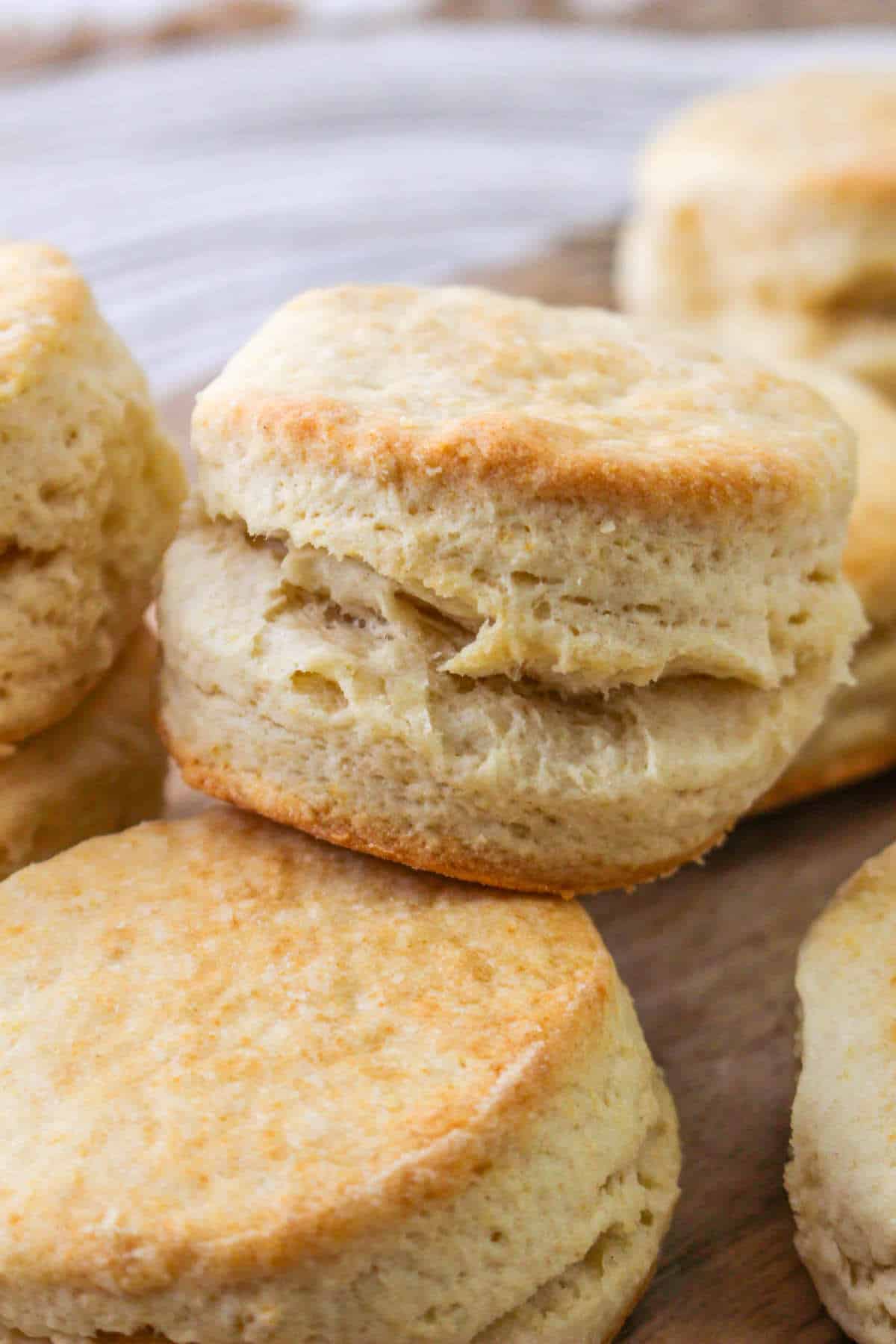 Fresh baked biscuits made with self rising flour.