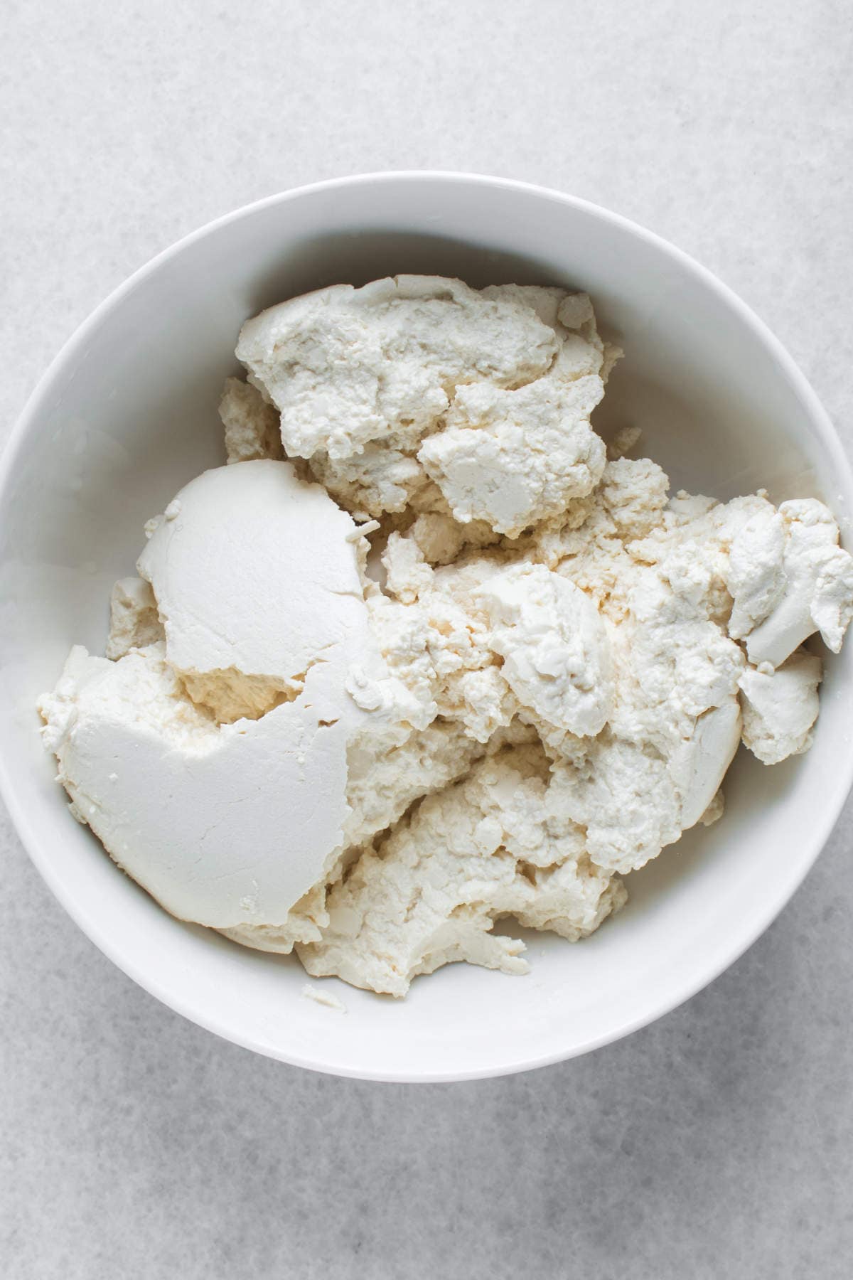 A bowl filled with strained Greek yogurt.