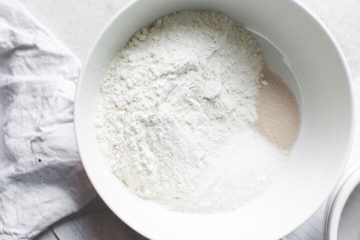 Dough mixing stage for bolillo rolls recipe.
